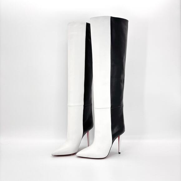 Christian Louboutin Shoes - NEW Christian Louboutin Astrilarge Botta 100 Two Tone Over The Knee Boots 37